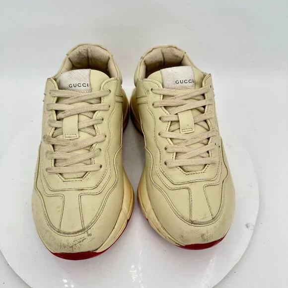 Gucci x Doraemon Rhyton Women Size EU 37 US 7 White Beige Leather Shoes - Picture 3 of 11